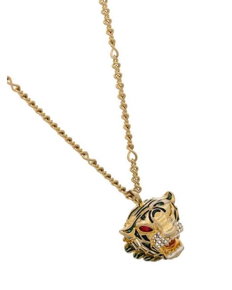 gucci hesrt necklace|Gucci tiger head necklace.